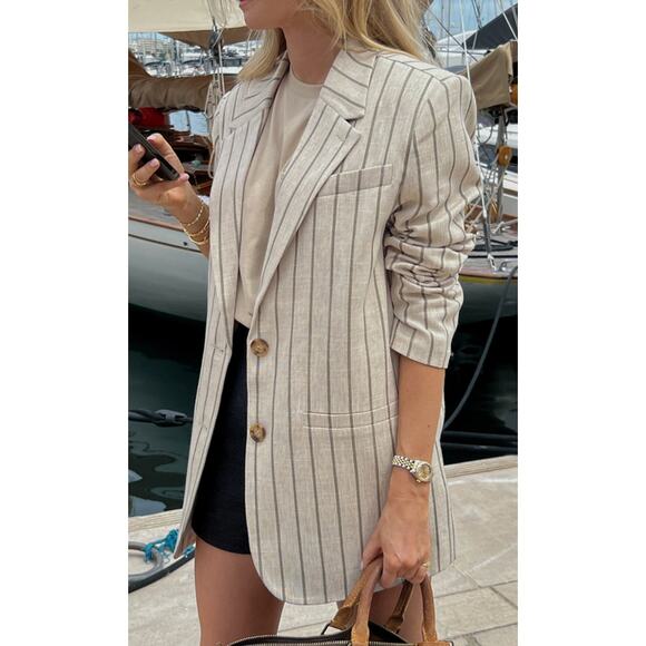 Claire Rose x NA-KD oversized striped blazer - Picture 1 of 9